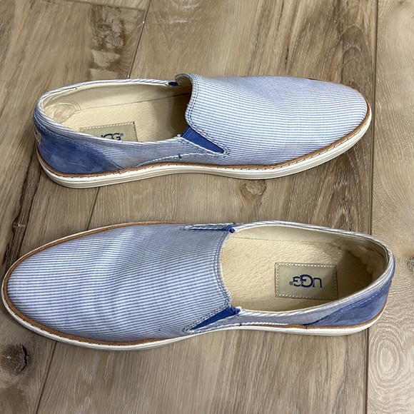UGG Adley Stripe Slip On Canvas Sneaker in Blue and White Size 9 - Picture 8 of 9